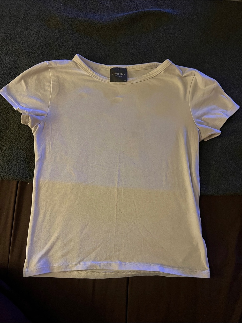Olivia Rae Short Sleeve Crewneck Tee in White